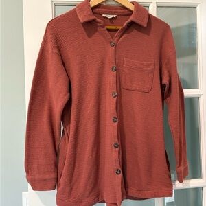 Madewell Textural Knit Shirt-Jacket Button Down size Small